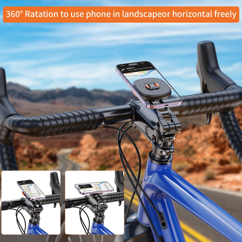 MG18L Claw MINI Magnetic Phone Mount Road bike mobile phone holder, iding bracket special shock absorption fixed mountain bike motorcycle navigation triangle(Triangle Type) Triangle Type