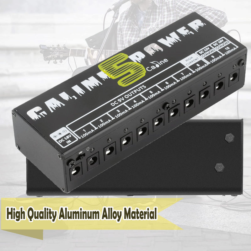 [AUSTRALIA] - Caline CP-05 Guitar Pedal Power Supply, Pedal Board Power Supply with 10 Independent DC 9V/12V/18V Outputs(100mA/500mA), Noiselessly 