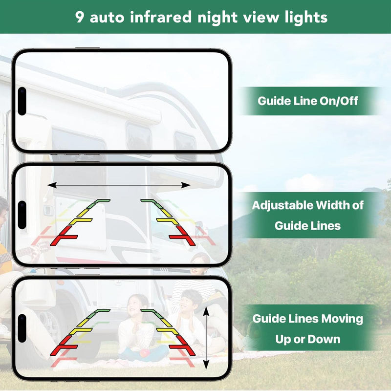 1080P Backup Camera Fidelity Mobile Phone Reversing Camera, Wide Angle Rear View Camera for Cars, Sedans, RV with Night, for iOS, Tablet