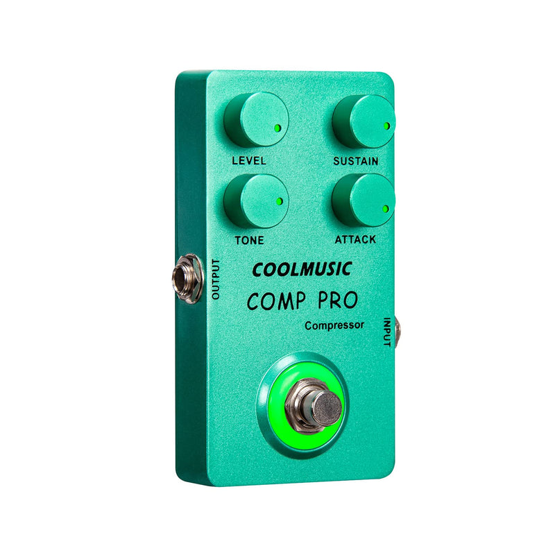 COOLMUSIC C-CS01 Compressor Pedal, Comp Guitar Pedal Compression Effect Electric Guitar and Bass True Bypass