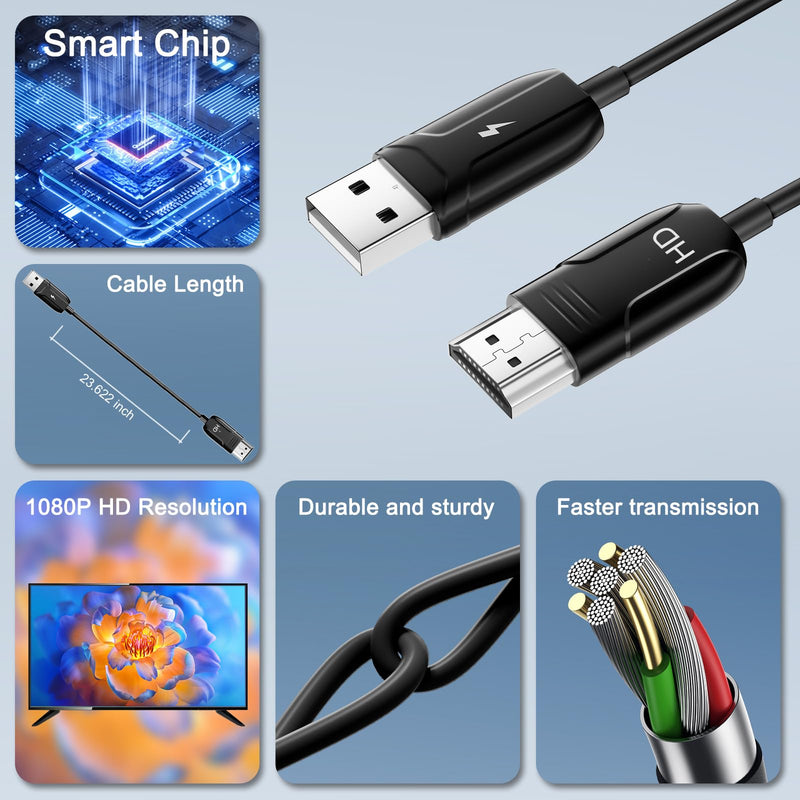 [AUSTRALIA] - Wireless HDMI Mirroing Adapter/Cable/dongle,Streaming Stick,Wireless Display Adapter Extender Streaming Video/Audio to TV/Projector/Monitor,Suitable for iPhone/iPad/MacBook/Smartphone/Notebook Black 