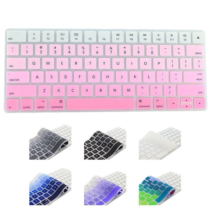 JIFF 2 in 1 Bundle - Silicone Soft Skin Protector Covers for Apple Magic Keyboard (MLA22LL/A) with US Layout and MAC Apple Magic Mouse (Pink) Pink