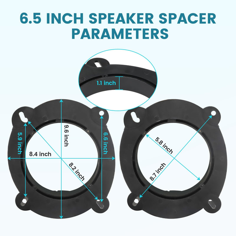 [AUSTRALIA] - 6.5 Inch Front Door Speaker Bracket Adapter Speaker Wiring Harness for Select 2018-2023 Toyota Camry/Avalon/Highlander/Sienna for Installation Aftermarket Door Speaker Spacer Ring 