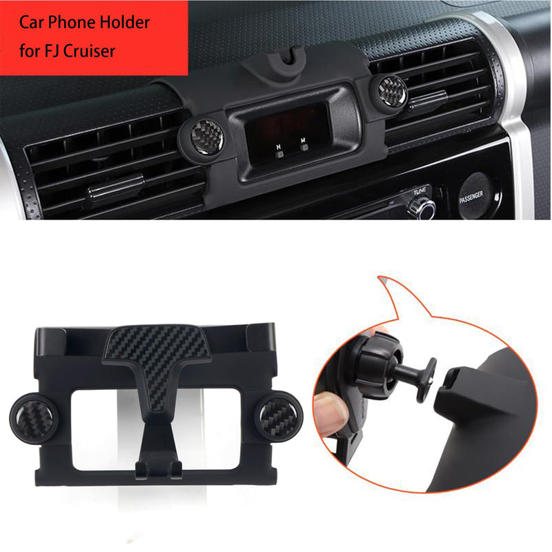 ITrims Car Phone Holder for Toyota FJ Cruiser 2007-2022 Car Dashboard Mount Cell Phone Cradles Adjustable Phone Stand Holder Universal Compatible with Most Smartphones Carbon Fiber