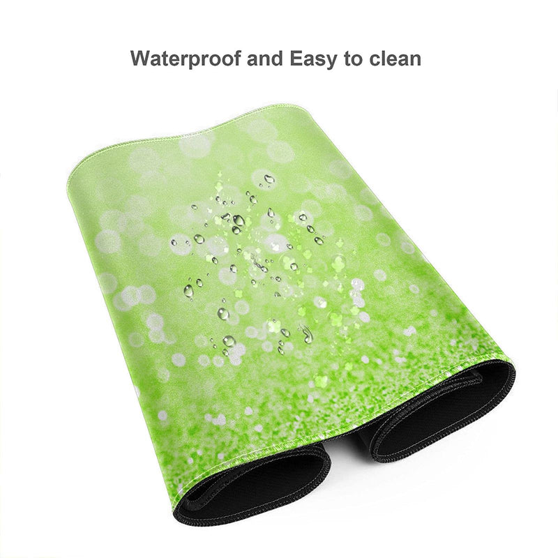 Lime Green Glitter Gaming Mouse Pad Large XL Long Extended Pads Desk Mat Big Mousepad for Home Office Decor Accessories Lime Green Glitter