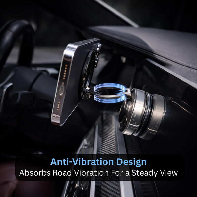 GraviX Magnetic Car Phone Holder for MagSafe, Powerful Magnet, Strong Suction, Anti-Vibration ARM, 360° Adjustable Dashboard & Windshield Car Mount