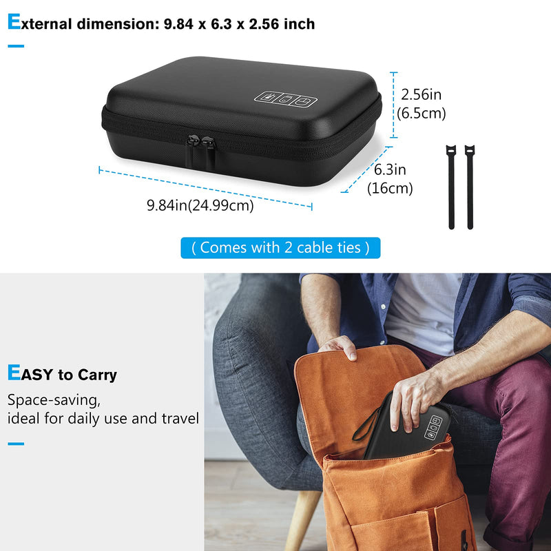 ProCase Portable Hard Drive Case Bundle with Travel Electronic Organizer