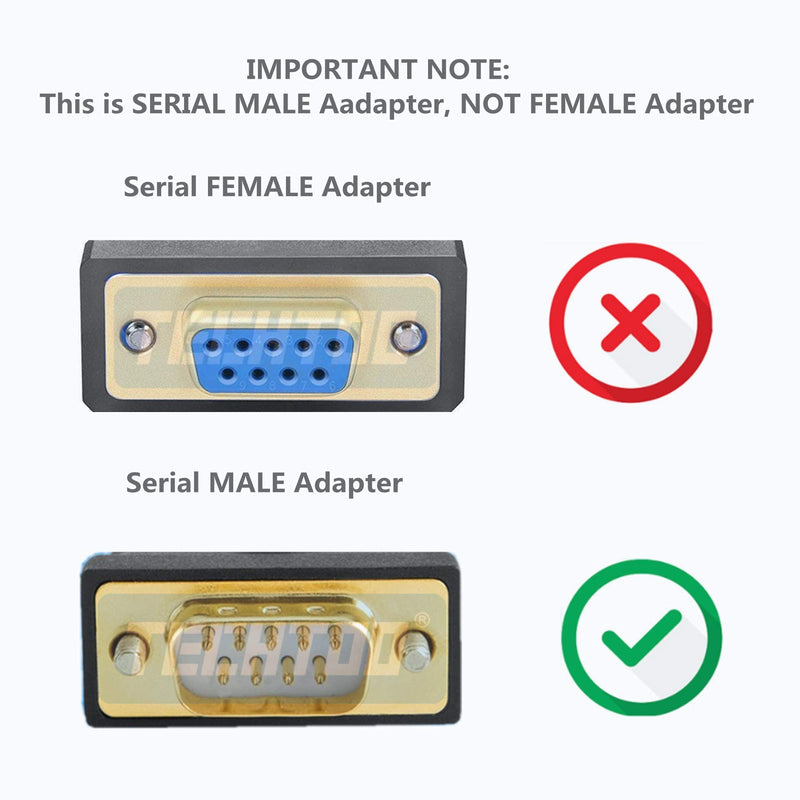 TECHTOO 4 Port Professional FTDI CHIP USB to Serial RS232 DB9 Adapter Converter Serial Cable 9-Pin Male to Male with Thumbscrews (W/Thumbscrews, 4 RS232 Port) W/Thumbscrews