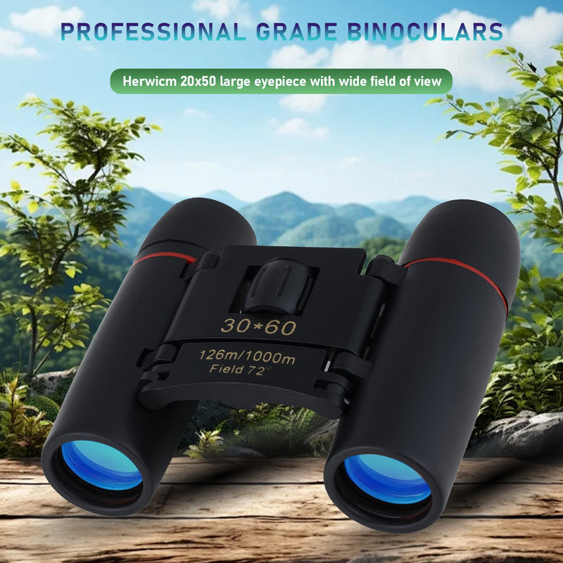 30X60 Compact Binoculars for Adults and Kids，Lightweight Foldable Easy Focus Small Binoculars for Bird Watching Hunting Concert Traveling Theater Opera Sightseeing 02
