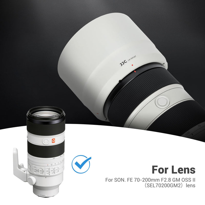 JJC ALC-SH167 Bayonet Reversible Lens Hood Shade for Sony FE 70-200mm F2.8 GM OSS II Lens SEL70200GM2, Replaces Sony ALC-SH167 Lens Hood, Allows to Attach 77mm Filter & Lens Cap