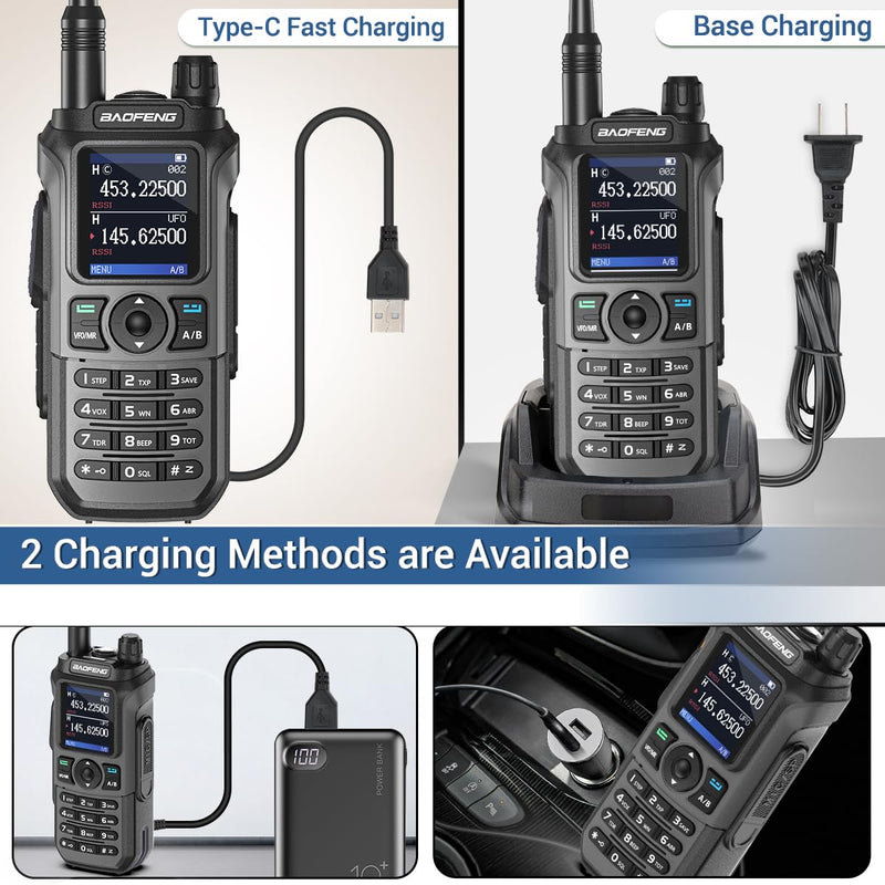 [AUSTRALIA] - Baofeng UV-5R Upgrade Ham Radio UV-21R Dual Band Ham Radio Handheld Long Range Two Way Radio for Adults Rechargeable Walkie Talkies with VOX 999 Channels 771 High Gain Antenna Full Kit 
