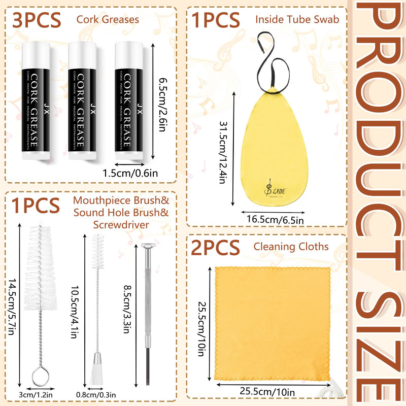 23 Pcs Clarinet Cleaning Kit Clarinet Accessories All in One Clarinet Cleaner Kit with Maintenance Kit Clarinet Swab Clarinet Reeds Cork Grease Thumb Rest for Clarinet Wind Instrument (Yellow) Yellow
