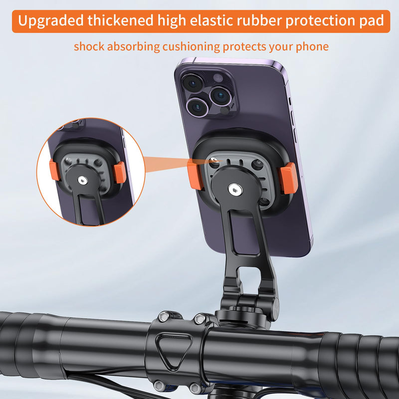 MG18L Claw MINI Magnetic Phone Mount Road bike mobile phone holder, iding bracket special shock absorption fixed mountain bike motorcycle navigation triangle(Triangle Type) Triangle Type