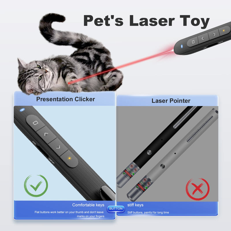 Presentation Clicker PowerPoint Clicker with Laser Pointer, Wireless Presenter Remote Slide Clicker for Powerpoint Presentations for Mac, Keynote, Computer, Laptop Red-USB R78