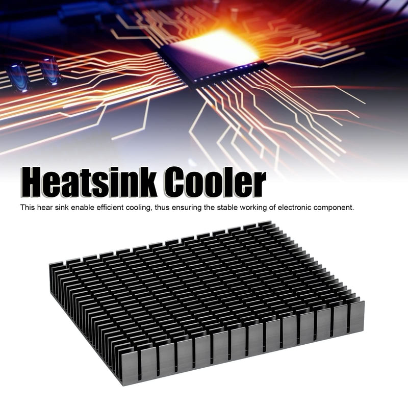 Eujgoov Aluminium Heat Sink, 150 x 120 x 20 mm, Heatsink Cooling for CPU Power Amplifier PCB Board (Black)