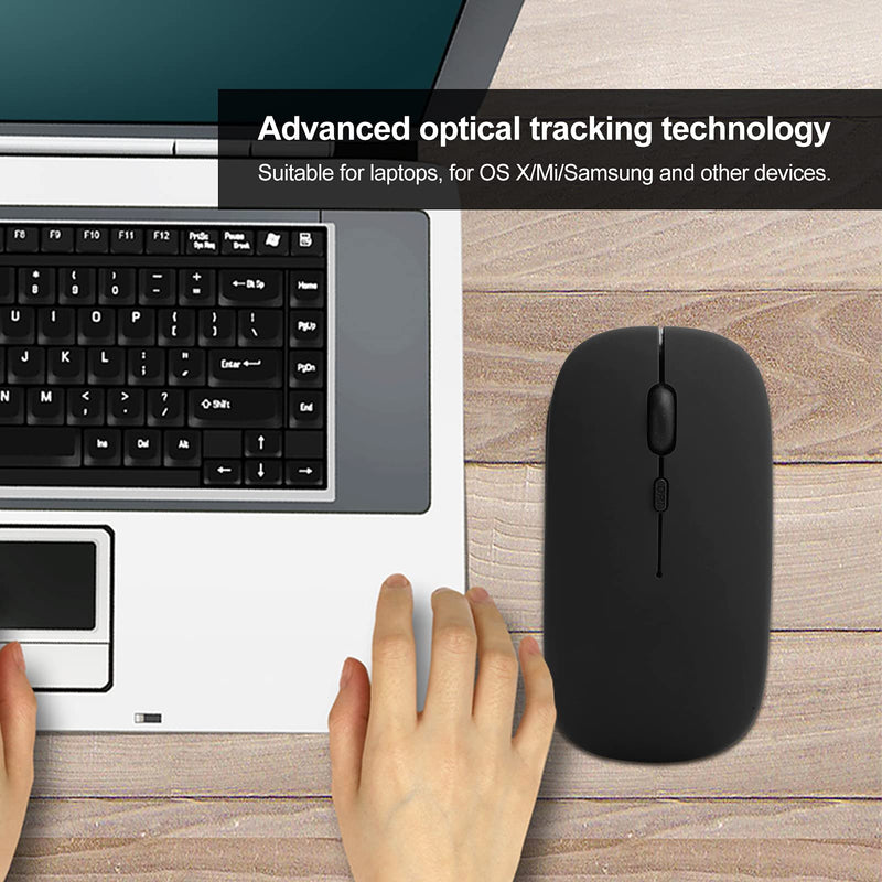 Vipxyc Wireless Mouse, Mouse Black Wireless Bluetooth 5.0 Silent Office Computer Mouse for OS XMiSamsung Laptop Tablets