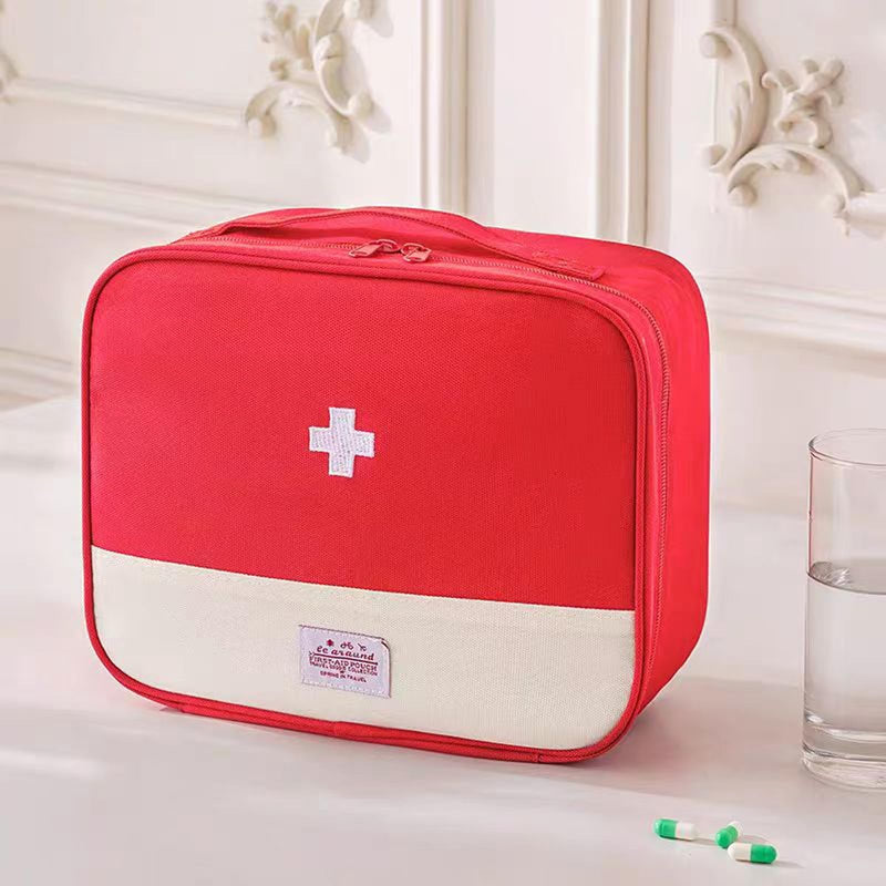 Medicine Bag, Pack of 3 Medicine Bag, Travel Pharmacy Bag, Medicine Storage Bag, Portable Medicine Bag for Home, School, Office, Outdoor, Travel, Red