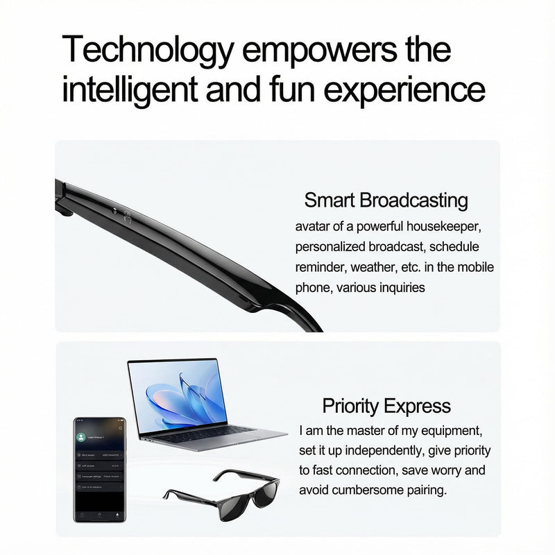 AI Translation Smart Glasses 134 Languages Real Time Translator, Smart Glasses with Speakers Air Conduction for Travel Business Calls, IP65 Waterproof AI Interpretation Smar