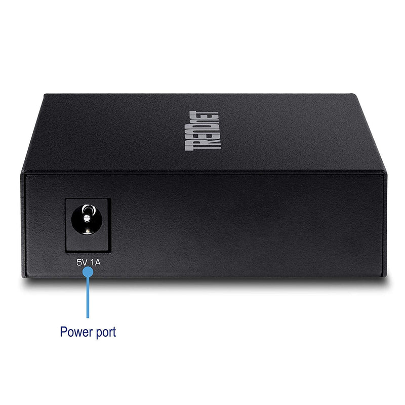 TRENDnet 1000Base-T to 1000Base-SX Multi-Mode SC Fiber Converter,TFC-GMSC | up to 550M (1800 ft.), 2 Gbps Switching Capacity,NDAA &TAA compliant, Black 550 m Gigabit