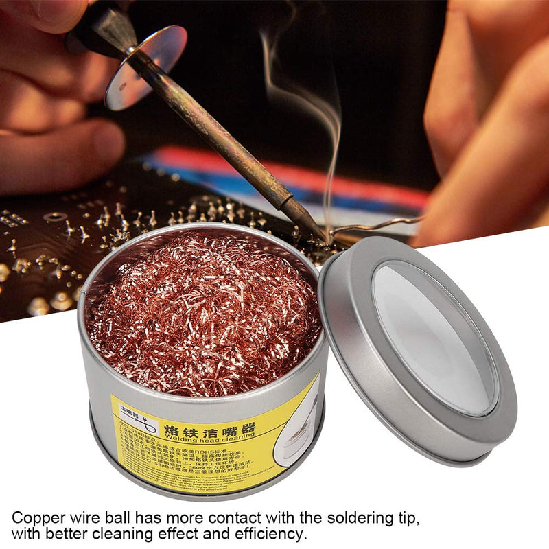 Pack of 2 Soldering Iron Soldering Tip Cleaner Soldering Tip Cleaning Wire Soldering Tip Cleaning Ball and Base Copper Wire Cleaning Ball Copper (Copper) Kupfer