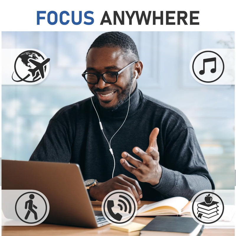 LUDOS FEROX 5 Pack Wired Earbuds in-Ear Headphones, 5 Year Warranty, Earphones with Microphone, Noise Isolation for 3.5mm Jack Ear Buds for iPhone, Samsung, Computer, Laptop, Kids, School Students