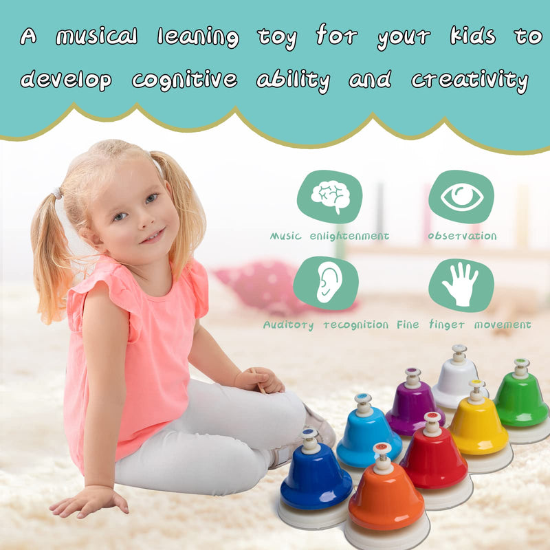 [AUSTRALIA] - Desk Bells, Rainbow Diatonic Hand Bells for Kids with 17 Songbook, Toddler Preschool Musical Learning Toys, Boys & Girls Birthday Gift for 3-Year-Old and Over by TantivyBo 