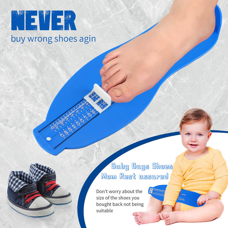 JSMTKJ Foot Gauge, Shoe Sizes Measure Sizes with 1 Tape Measure Feet, Kids Adult Shoe Gauge for EUR UK Shoe Gauge (Blue), blue