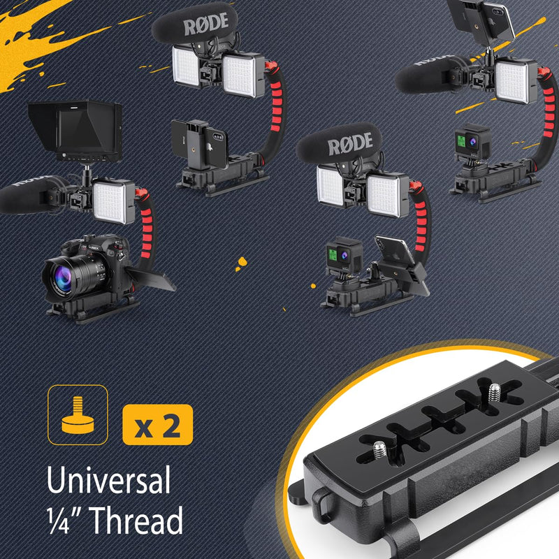 Neotter Handheld Stabilizer with Smartphone Video Rig, Video Action Handhels Rig for All Camera Action Camera Camcorder and Smartphones ﻿