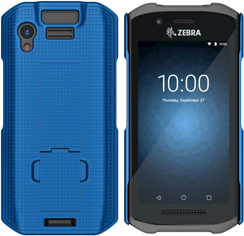 [AUSTRALIA] - Case + Hand Strap Combo for Zebra TC21 TC26 Mobile Computer Scanner, Nakedcellphone Textured Slim Hard Shell Protector Cover with Kickstand - Cobalt Blue 