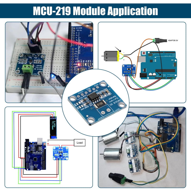 INA219 I2C Sensor Module Binghe 3 Pieces INA219 Zero Point Drift Bidirectional Current Monitoring Sensor Module CJMCU-219 Bidirectional Current Monitoring Sensor I2C Interface Compatible with Arduino