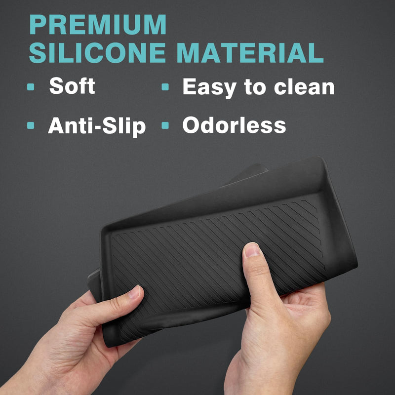 BestEvMod for Refreshed Model 3 Highland Center Console Phone Charge Area Silicone Mat Non Slip Silicone Pad Compatible with 2024 Refreshed Tesla Model 3 Highland Accessories (Black) Black