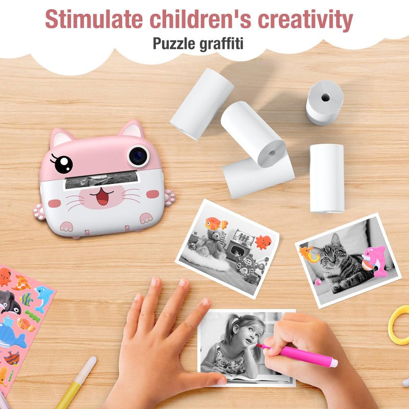 Kids Instant Camera Refill Print Paper-5 Rolls for Kids Instant Print Camera,HD Printing Thermal Print Paper Set Portable Refill Print Paper