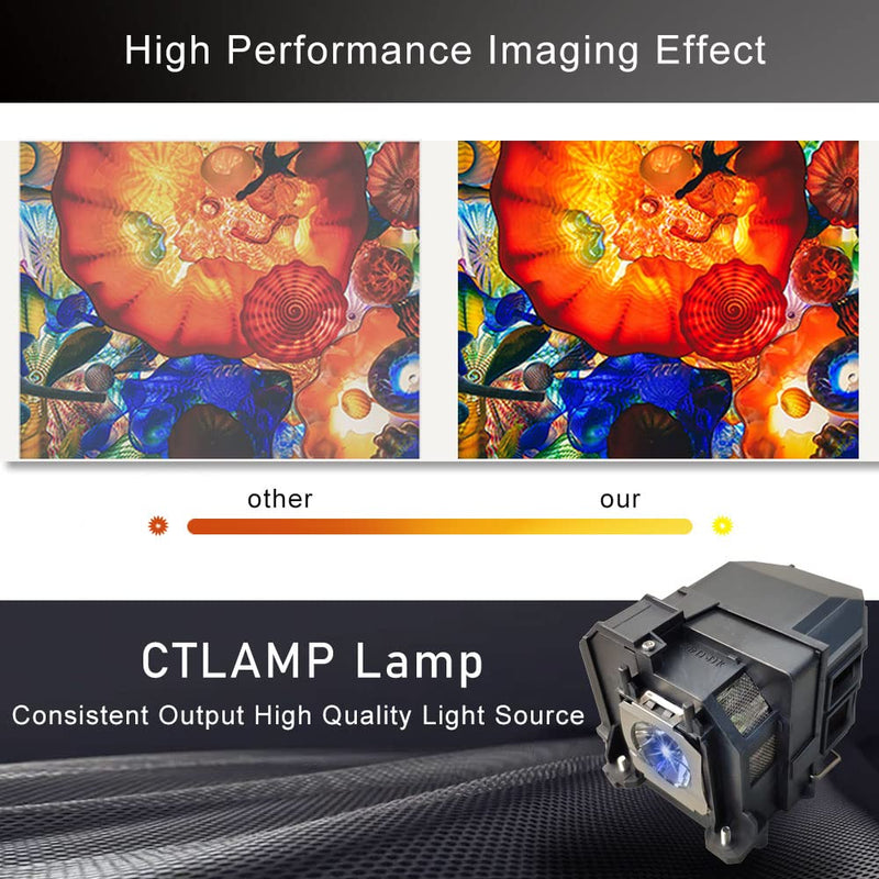 CTLAMP A+ Quality V13H010L91 ELP91 Replacement Projector Lamp Bulb with Housing Compatible with Epson elplp91 BrightLink 685Wi EB-680 EB-685W PowerLite 680 EB-685Wi EB-695Wi EB-680S