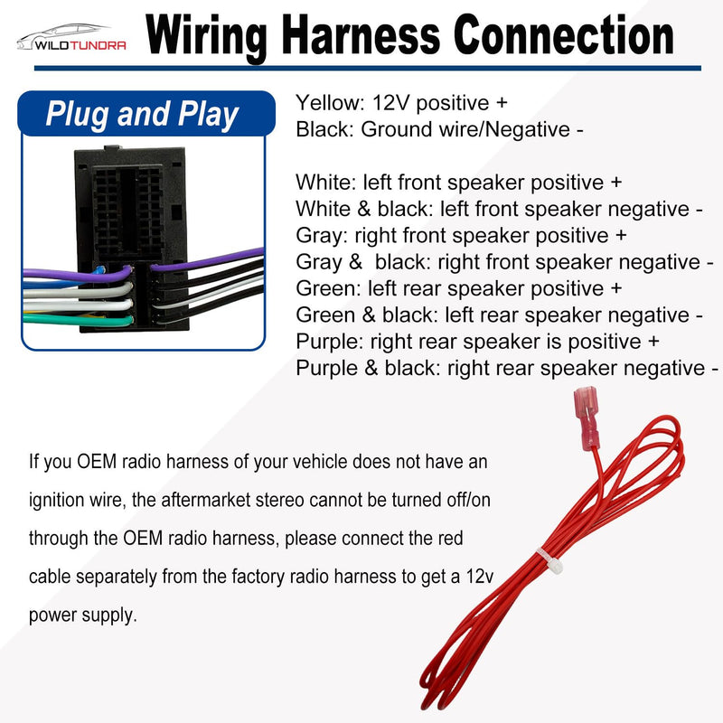 Radio Wiring Harness for Chrysler 2015-2020 Dodge 2013-2016 Jeep 2014-2020 Ram 2013-2019, 52Pin Aftermarket Car Stereo Wiring Harness Install Kit with Antenna Adapter for Pacifica Dart Grand Cherokee 52-Pin, with AMP Antenna Adapter