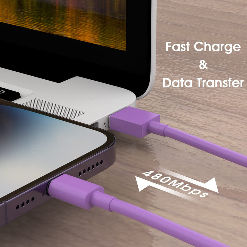 [AUSTRALIA] - [Apple MFi Certified] iPhone Charger, 6Pack(3/3/6/6/6/10 FT) Lightning Cable Apple Charging Cable Fast Charging High Speed USB Cable Compatible iPhone 14/13/12/11 Pro Max/XS MAX/XR/XS/X/8-multicolor 