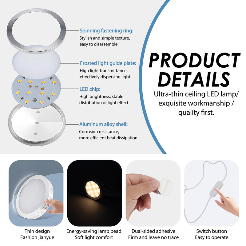 LED Lamp Lighting Set for 3D Printer Models, Compatible with Bambu Lab LED Lighting Set 001, Versatile with Various Lampshade Models, LED Lights, Can DIY LED Lights (1) 1