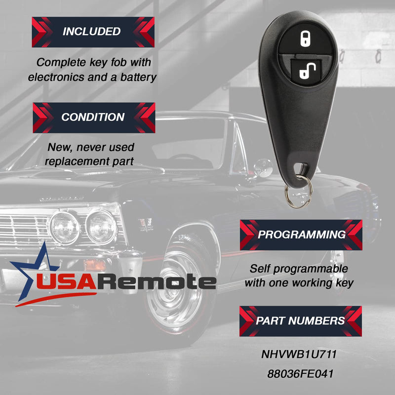 Car Key Fob Keyless Entry Remote fits 2005-2007 Subaru Impreza/2005-2008 Forester/2006 Baja (NHVWB1U711) sub-711-2btn