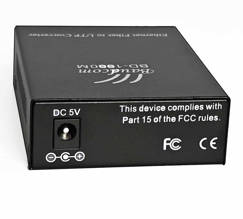 Gigabit SingleMode Fiber to Ethernet Media Converter, Dual SC Fiber, Up to 20KM,1000Base-LX to 10/100/1000Base-Tx Gigabit SMF Fiber SC to Copper RJ45 Ethernet Converter - 1 Unit