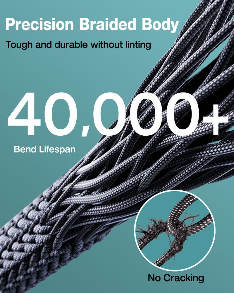 XLR Cables 10 Feet 2 Pack, Nylon Braided Microphone Cable, 3-Pin Gold-Plated Shielded Cord, Professional 22AWG OFC Mic Speaker Cable, Zinc Alloy Connectors 10Ft2Pack