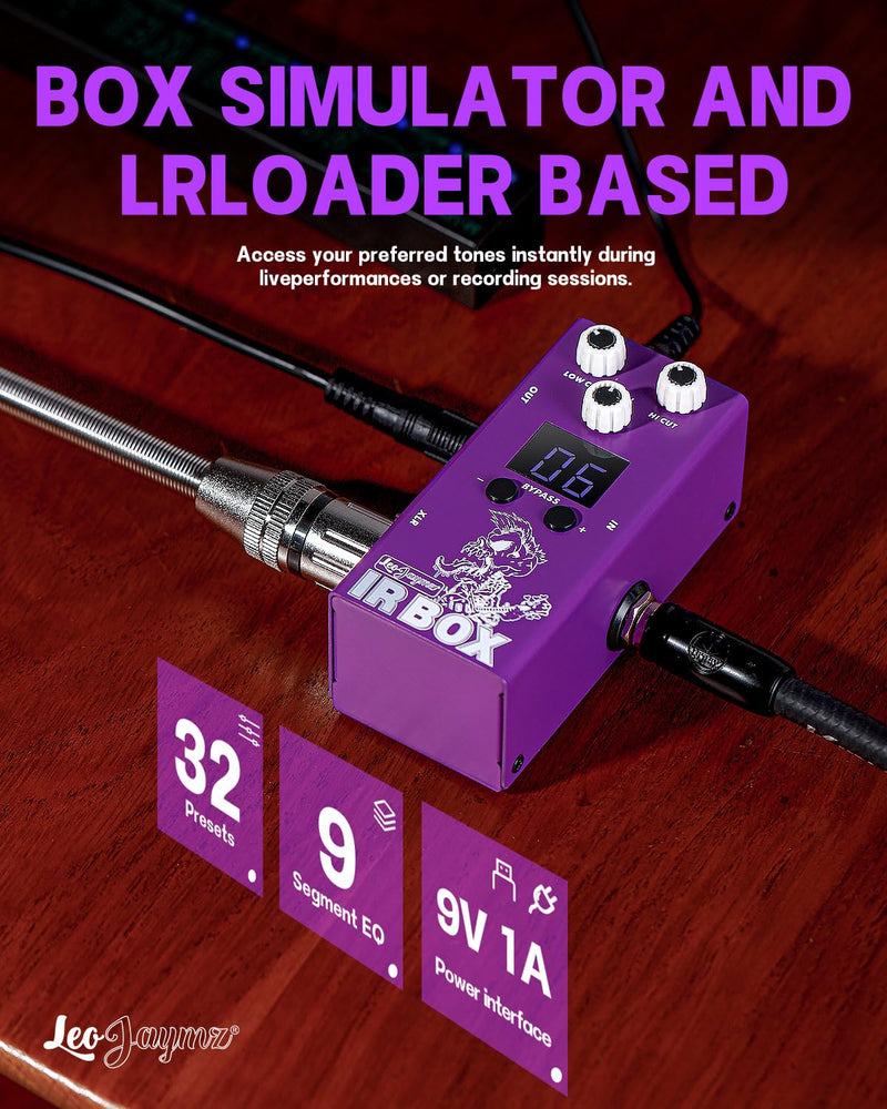 Leo Jaymz Guitar/Bass Effects Pedal Amplifier Simulation with 32 Presets and Advanced EQ, IR Cab Simulator