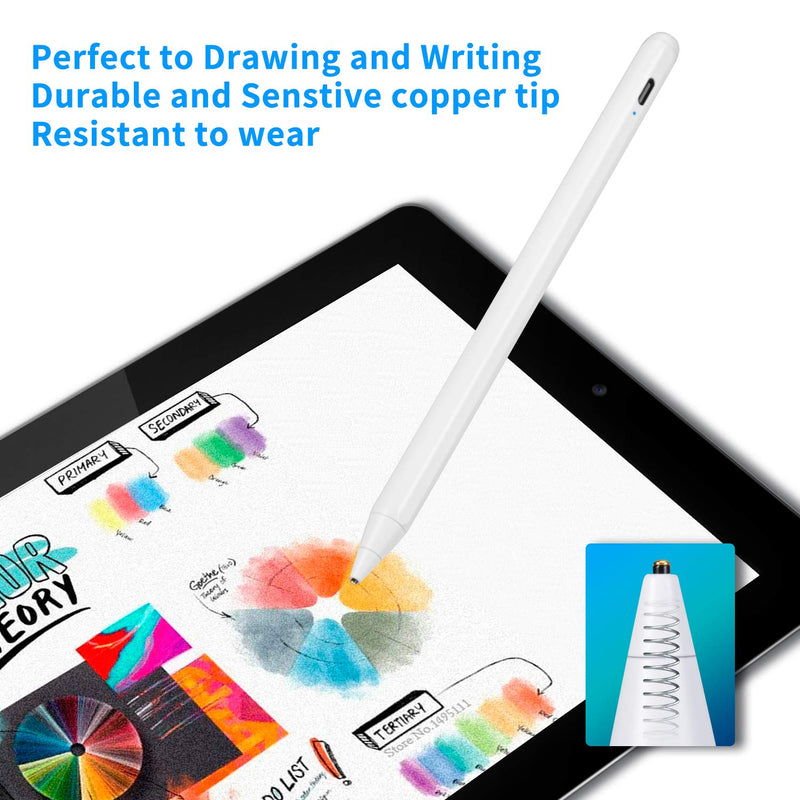 Active Stylus Pencil for Dell 2 in 1 Laptop Pencil, Evach Capacitive High Sensitivity Digital Pencil with 1.5mm Ultra Fine Tip Stylus Pencil for Dell 2 in 1 Laptop Pen, White