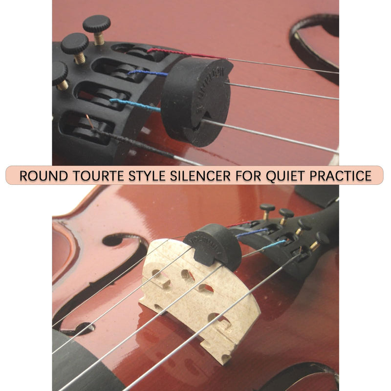Pack of 4 Rubber Cello Practice Mute, Round Tourte Style Silencer for Quiet Practice, Black Cello Accessory for Uninterrupted Training Sessions