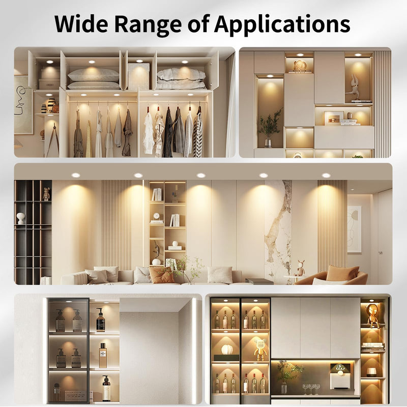 KYOTECH LED Recessed Spotlight 230 V Dimmable, 3 W 3000 K Warm White LED Spot Ultra Flat 300 LM Bore Hole 55-58 mm and 15 mm Flat IP44 Furniture Recessed Spotlights for Mirror Cabinet, Nickel Set of 3 3 pieces Brushed Nickel