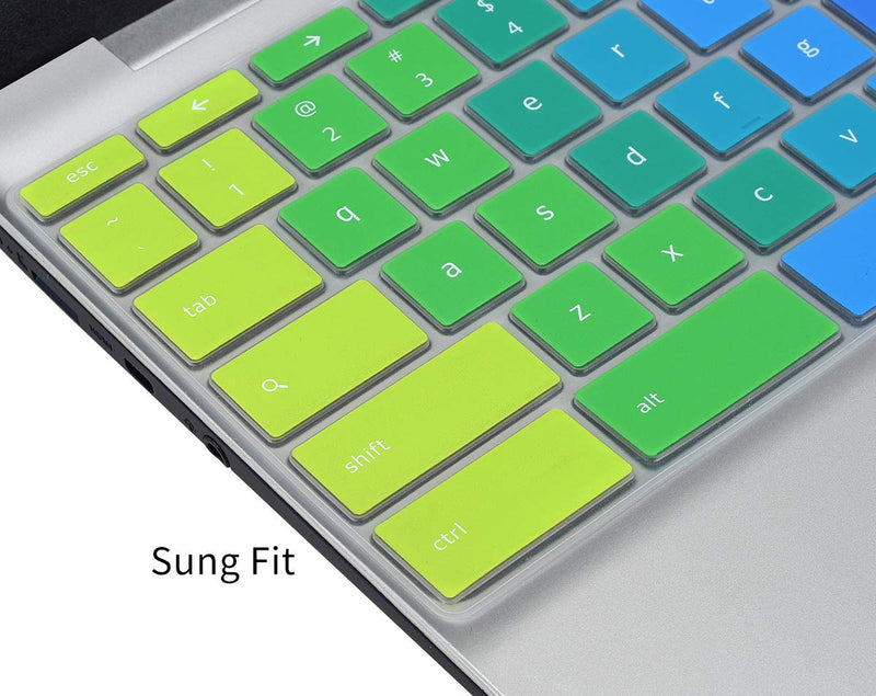 Colorful Keyboard Cover for HP Chromebook X360 11.6/14 inch, HP Chromebook 11 11A-NB0013DX/G7 EE/G6 EE/G2/G3/G4/G5, HP Chromebook 14-db/ca/ak/DA 14B-CA 14a-na Series, Chromebook Skin, Rainbow