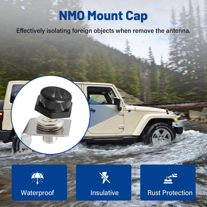 Anina NMO to PL259 Connector with L Shape Antenna Bracket and Cover for VHF, UHF, Ham,Mobile Radio Antenna, 5/8 Inch Mounting Hole