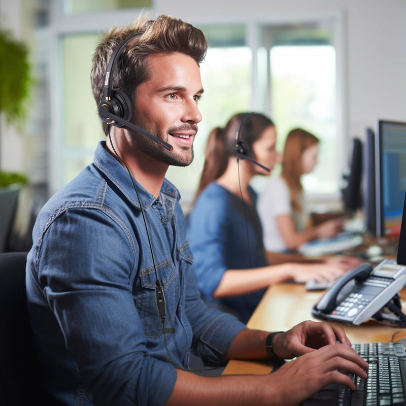 [AUSTRALIA] - Arama Phone Headset for Cisco Landline, Noise Canceling Microphone Mute Switch Telephone Headset Compatible with Cisco IP-7821 7841 7942G 7931G 7940 7941G 7945G 7960 7961G 7962G 7965G 7975G 8811 8841 