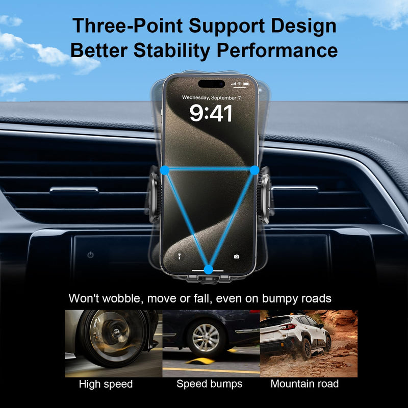 ELOHEI Custom Fit Phone Mount for Honda Civic with Custom Base | Specifically Design Car Phone Holder for Honda Civic 2016 2017 2018 2019 2020 2021 10th Gen Accessories HE05+Extension Rod