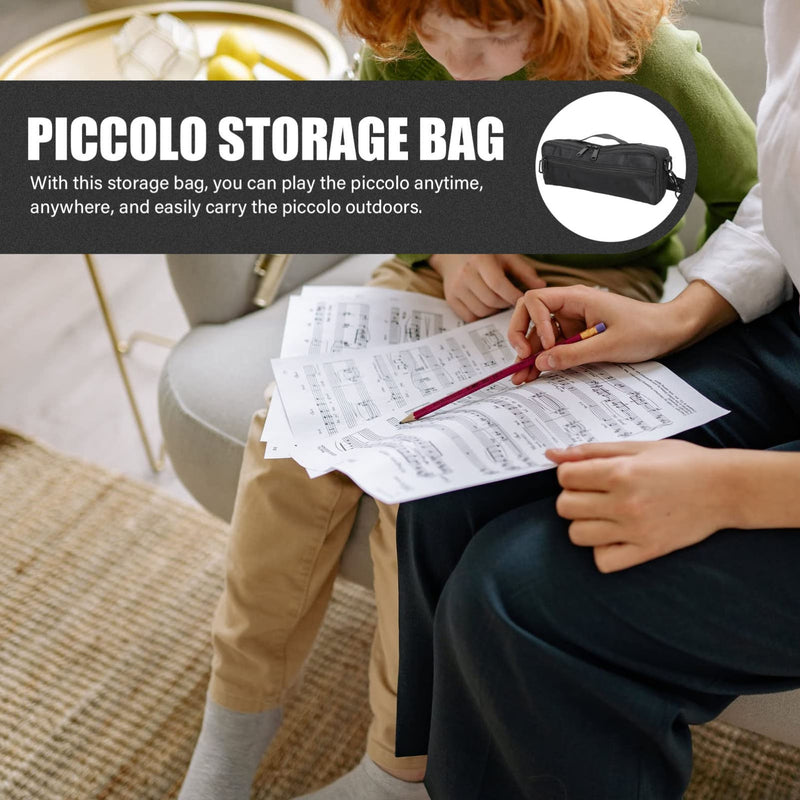 Piccolo Canvas Bag Piccolo Carrying Bag Musical Instrument Container Plush Piccolo Storage Bag Piccolo Instrument for Beginners Wind Instrument Bag Flute Case Cover Flute Case Flute Case