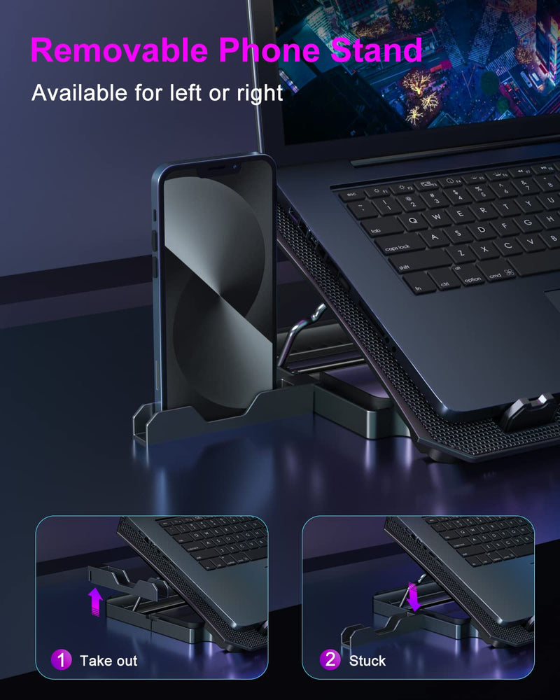 KeiBn Upgrade Laptop Cooling Pad, KeiBn Laptop Cooler 2 Fans for 10-15.6 Inch Laptops, 5 Height Stands, 2 USB Ports (S039-Purple) Purple