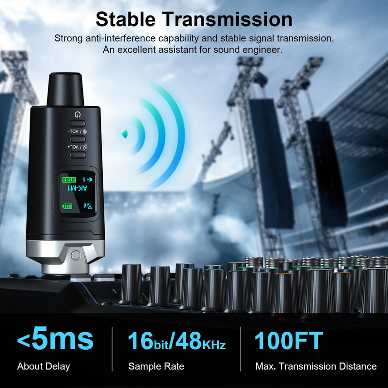 Aokeo AK-M1 XLR Bluetooth Receiver-High-Fidelity Wireless Audio Adapter,100ft Stable Connection,Stereo for Speakers,Mixers,DJ Equipment,Weddings,Parties Receiver x1